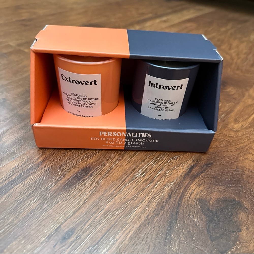 Set Of 2 Personality Candles Soy Blend 4oz Each